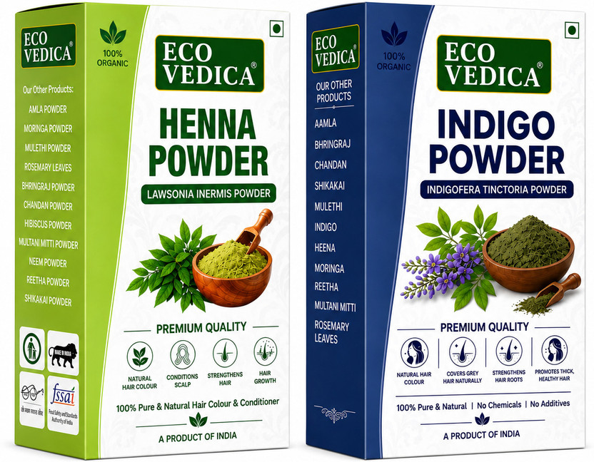 ECOVEDICA Henna and Indigo Powder
